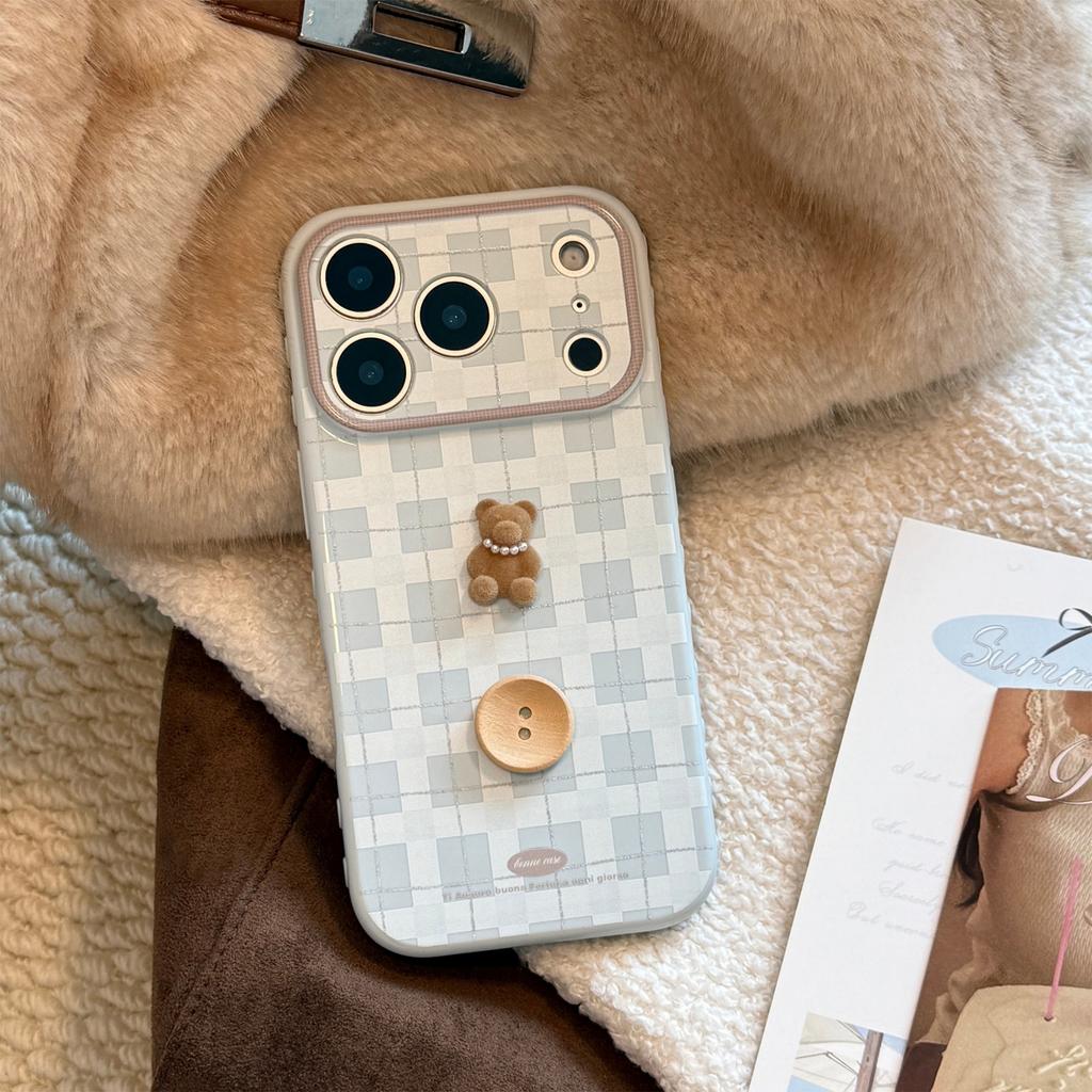 Vintage Cartoon Bear Bracelet iphone16promax iPhone Case17Applicable11Three-Dimensional13Korean Style15
