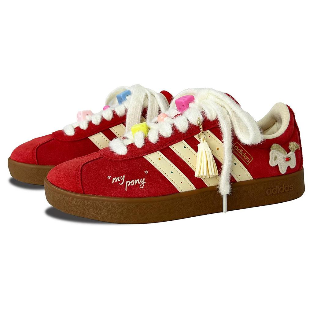 adidas Vl Court Classic Износостойкие, Легкие И Дышащие Низкие Скейтбордические Кроссовки Унисекс Красные KK3774(Команда1071-)