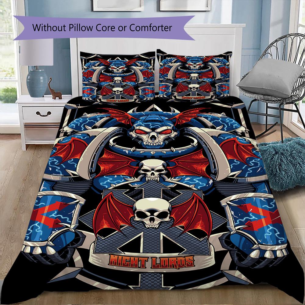 Warhammer 40K Pattern Bedding,Quilt Set Quilt Cover Pillowcase Home Birthday Gift (1*duvet cover+2*pillowcase,without core)SSJT0917577