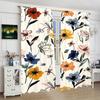 2Pcs- Dark Flowers - Printed Curtains -100% Polyester Material, Suitable for Bedroom Curtains and Living Room Decoration;