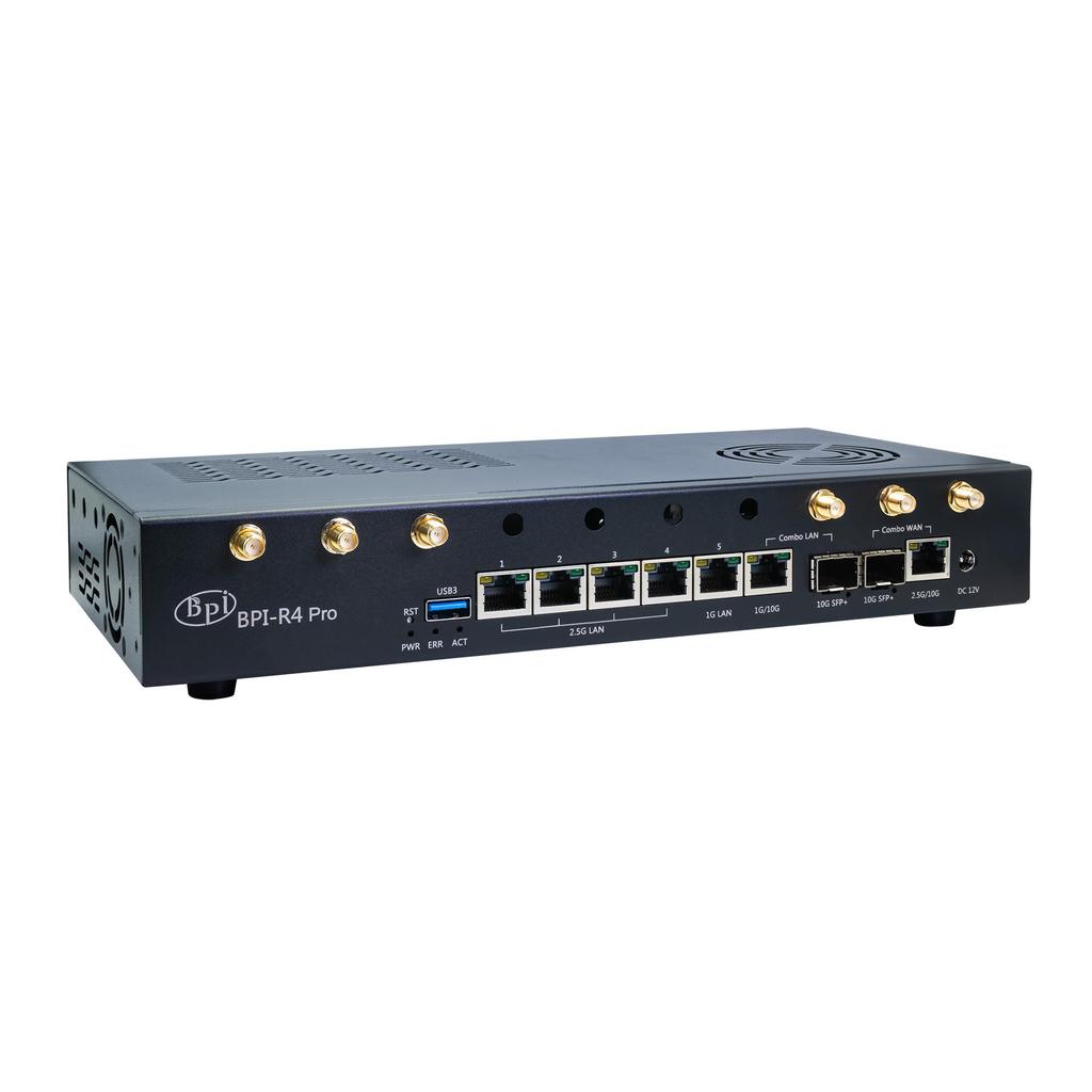 Banana Pi BPI-R4 PRO MediaTek MT7988A (Филоджик 880) Четырехъядерный Arm Cortex-A7 4 ГБ DDR4 8 ГБ eMMC Wi-Fi 7 Плата роутера Домашняя автоматизация