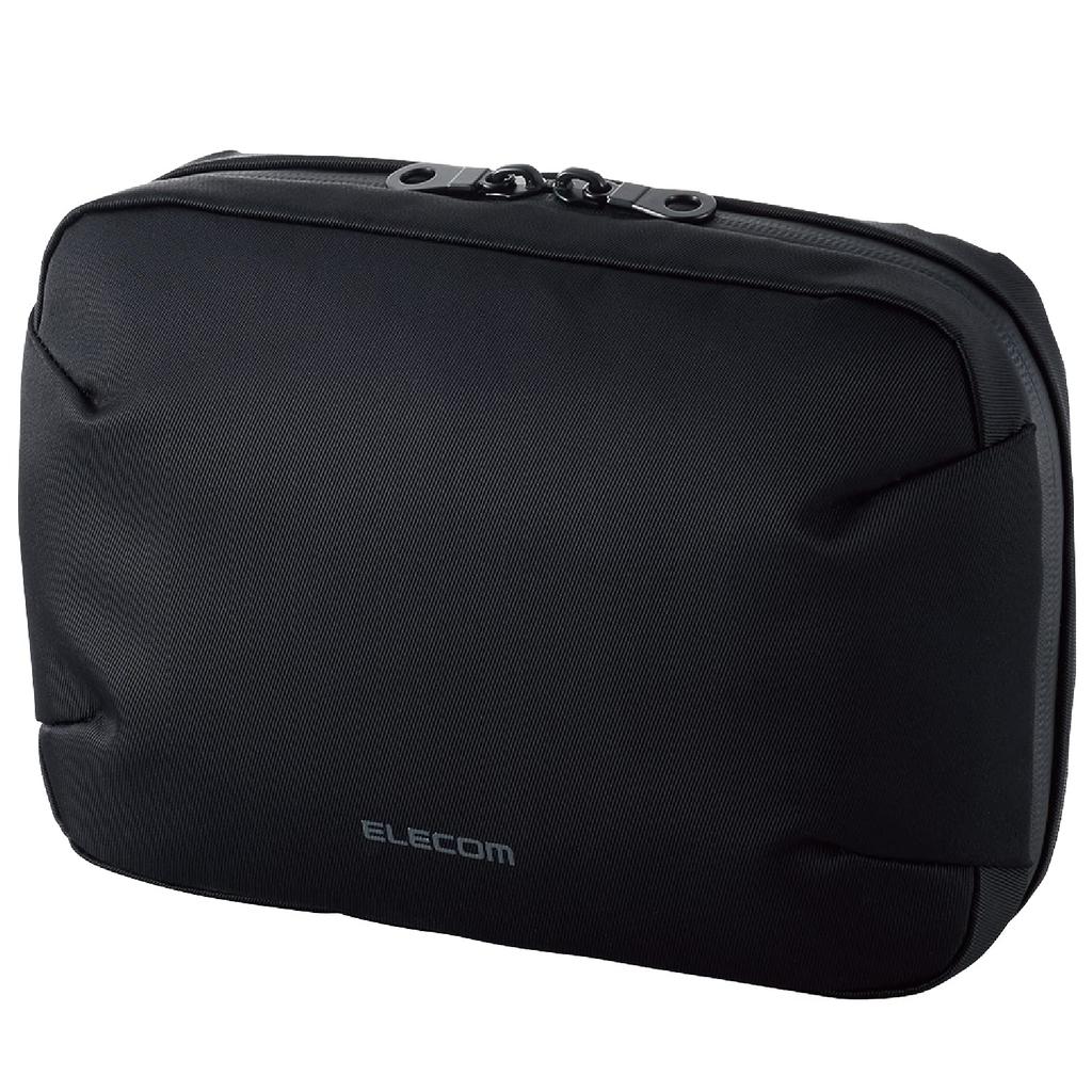 ELECOM Gadget Gadget Fixed Pen Black Pouch, Case, Antibacterial, Water-Repellent, Water-Resistant Zipper, Storage, Holder, BMA-GPAB01BK