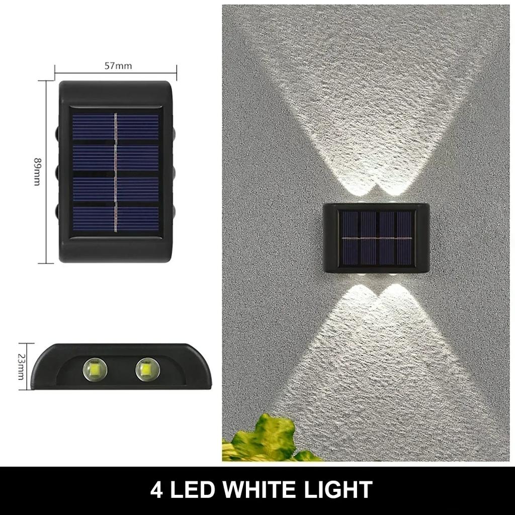 12/10/8/6/4/2 LED Solar Wall Lamp Outdoor Waterproof Up and Down Luminous Lighting for Garden Fence Decoration Sunlight Light