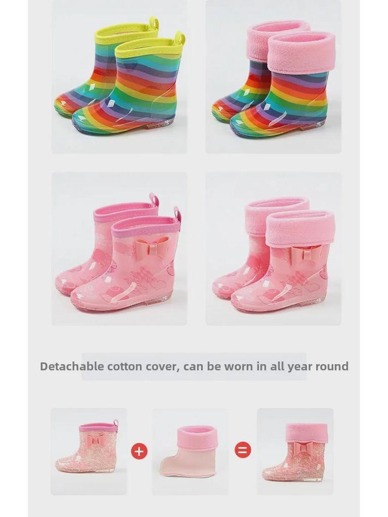 Star-Chasing Children's Floral Rain Boots for Boys and Girls - Princess Water Shoes