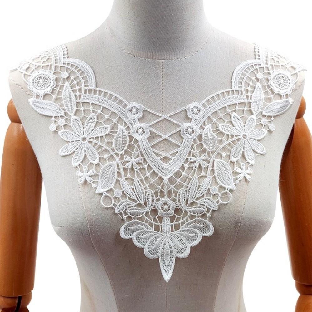 Handmade Embroidered Flower Collar Elegant Hollow Out Trim DIY Sewing Supplies