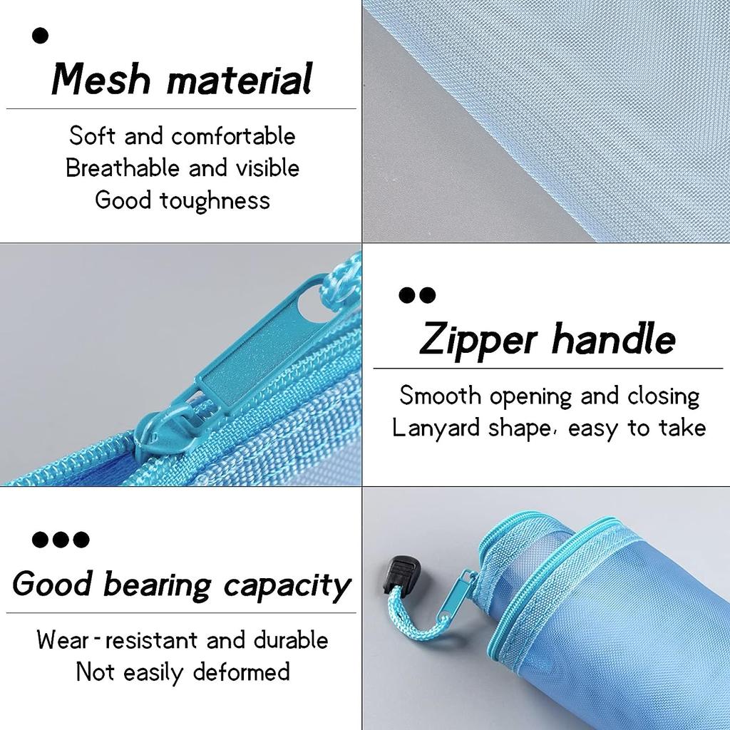 3 шт. прозрачный сетчатый мешочек на молнии формата А4/А5/А6, прозрачная сумка для документов, папка для файлов, пенал для канцелярских принадлежностей, сумки для хранения, косметичка