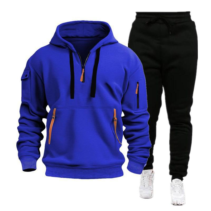 Men's 2025 Spring/Autumn Sportswear: Zippered Hoodie & Sweatpants Set