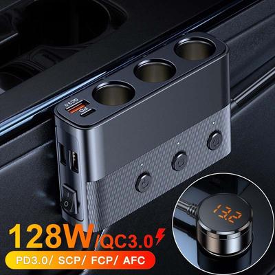 Портативное автомобильное зарядное устройство Quick Charge 3.0 и USB 20 Вт Адаптер прикуривателя 128 Вт Высокая мощность 12 В/24 В Автомобильный разветвитель
