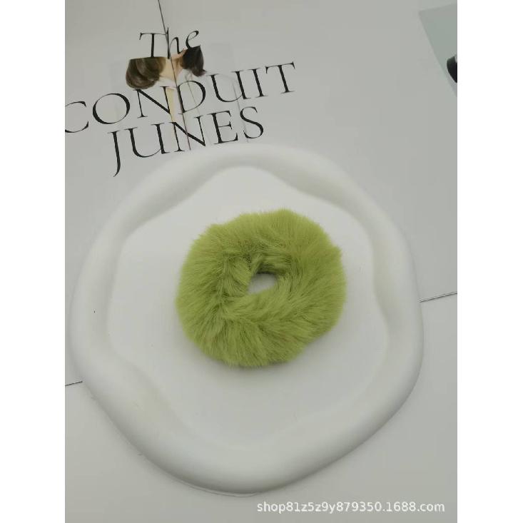 Plush Hair Scrunchies for Women & Kids, Soft Furry Hair Ties, High Ponytail Holder, Autumn Winter Fashion