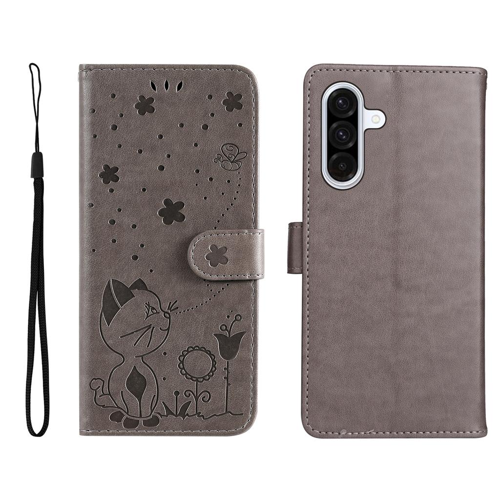 For Samsung Galaxy A36 5G Leather Wallet Case Cat Bee Pattern Phone Cover Stand