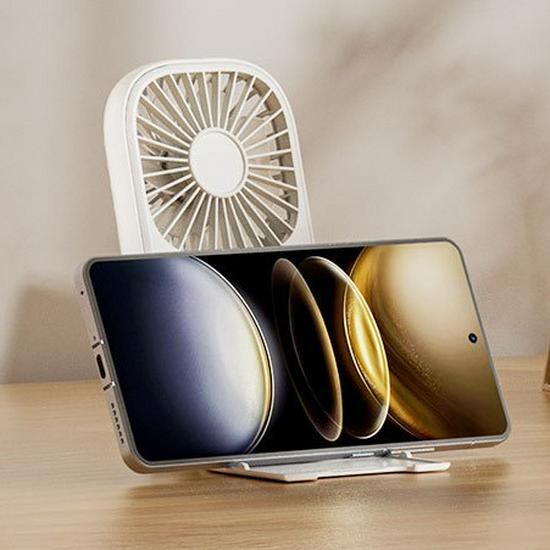 Portable Multifunctional Mini Fan: Three Speeds, Neck-Hanging, Foldable, Rechargeable, Desktop & Handheld Use