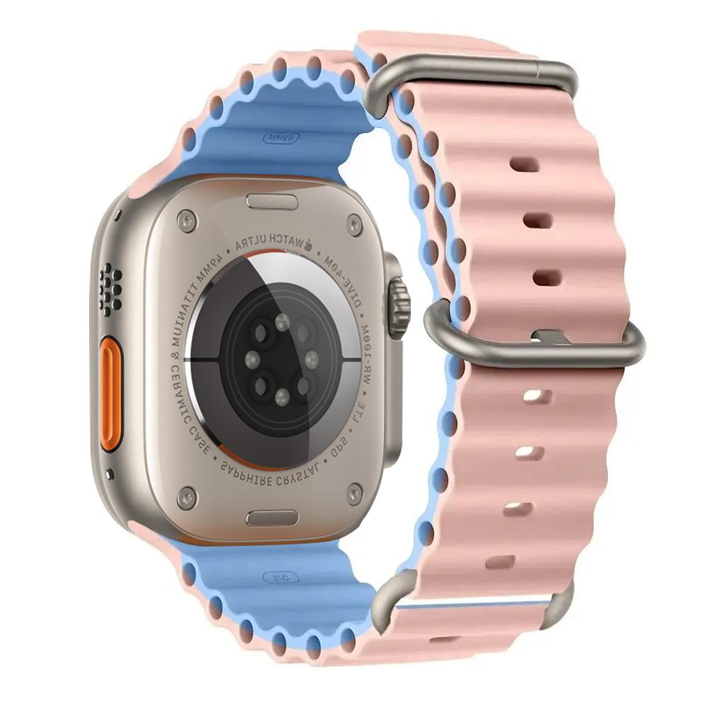 Ocean Strap for apple watch Band 49mm 44mm 40mm 45mm 41mm 46mm silicone bracelet correa iWatch series 7 6 5 3 se 8 9 10 ultra 2