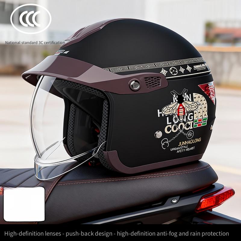 Men Electric Motorcycle Helmet Anti‑fog Warm Windproof Four‑Season Universal Safety Riding Helmet for E‑bike Scooter