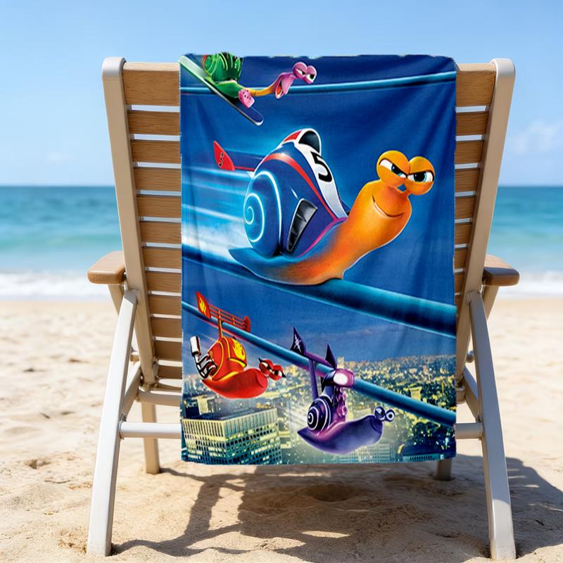 1pc TURBO3 Beach Towel, Beach and Seaside Swimming Pool Equipment, Fashion Pattern, Rectangular, Travel Essentials