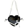 Fashion Heart Shaped Crossbody Ita Bag PU Leather Punk Pin Display Devil Bat Ita Messenger Bag Cosplay Itabag