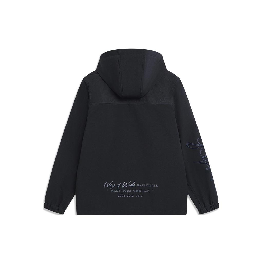 Li-Ning Куртка Wade Series однотонная флисовая с капюшоном, теплая, водонепроницаемая, свободная, с длинным рукавом, мужская, черная, AFDT693-1