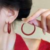 Red Big Round Hoop Earrings for Women Trendy Simple Hyperbole Geometric Circle Jewelry Brincos Gift