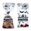 50pcs/pack Bat Pattern Dessert Packaging Bag With Ties Gift Bags Halloween Candy Bags  Home