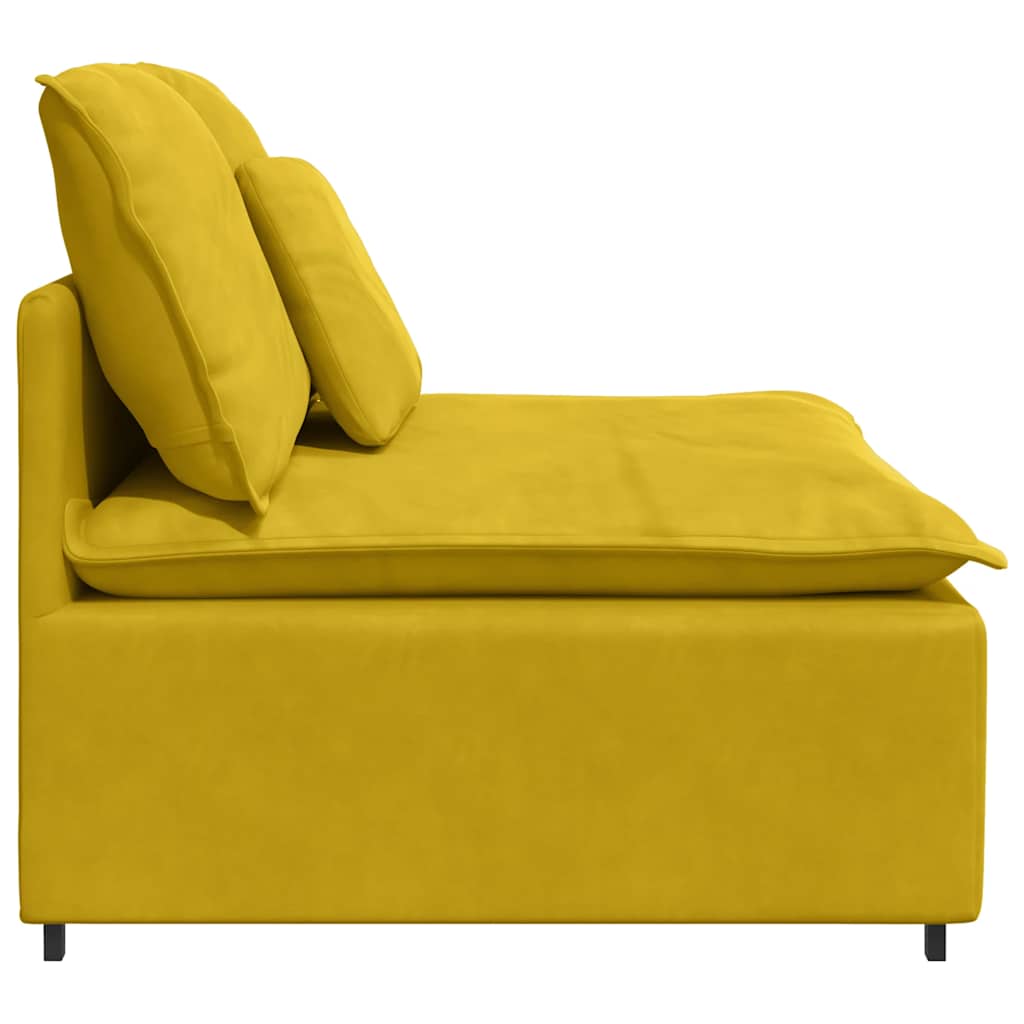 Modular Sofa Center Module with Cushions Yellow 100 cm