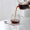 Petal Vertical Pattern Glass Cup Striped Creative Juice Milk Breakfast Cup Office Wine Cup with Handle Household Tea Cup