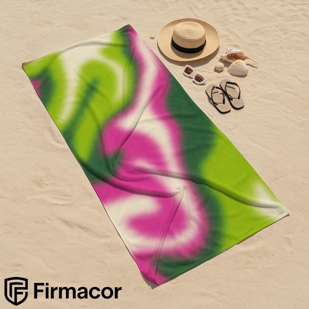 Green Pink Blur Swirl Cartoon Anime Beach Towel Microfiber Quick Dry Super Absorbent Soft Bath Towel for Kids Adults Travel