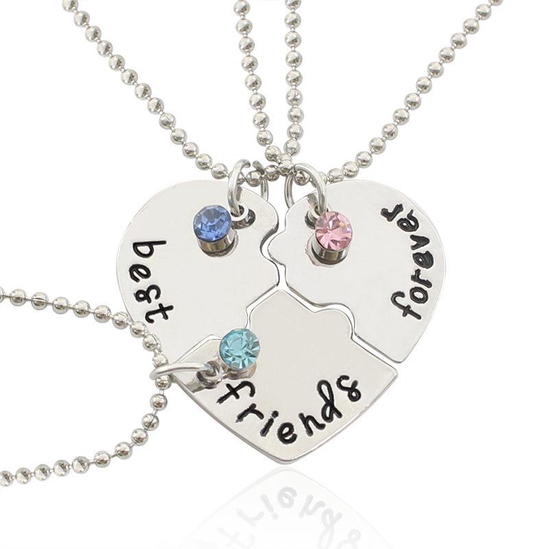 Women Necklac Chain 3 Piece Set Best Friend Friendship Pendan