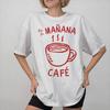 Unisex Women Por la Unisexana cafe por la tarde ron T Shirt Pure Cotton Graphic Print Tee Shirts Top Clothing