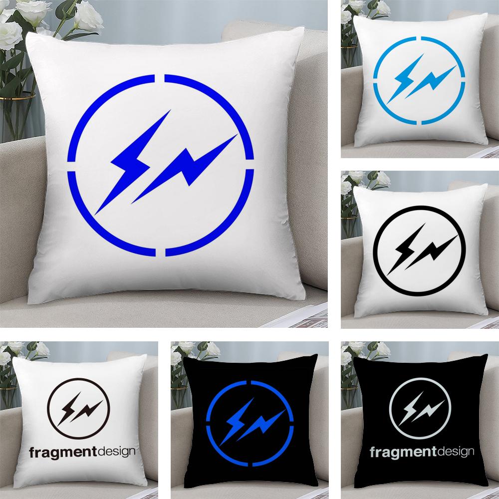 Lightning F-Fragment Cushion Cover Soft Plush Fabric Double-Sided Printed Sofa Cushion Cover for All Seasons Home Decor Gift