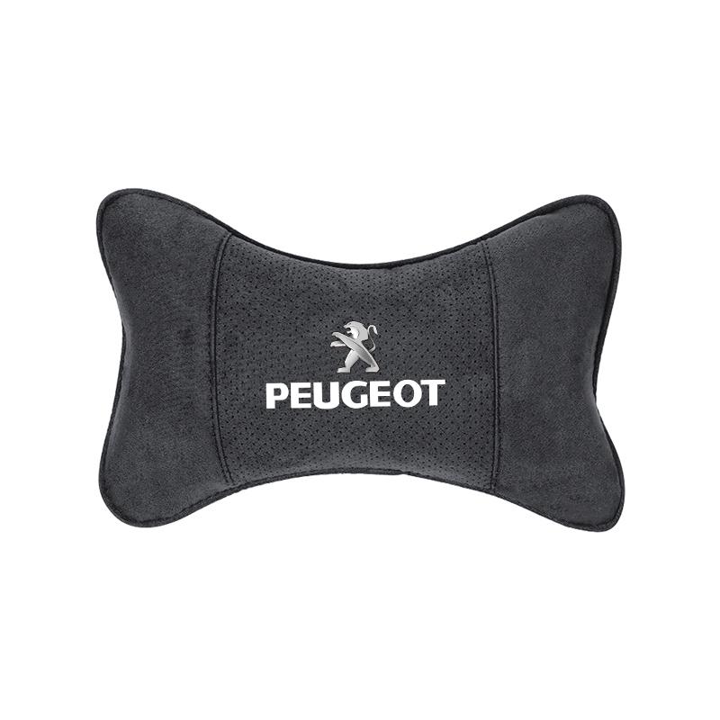 New Suede Headrest Car Logo Headrest Waist Support For Peugeot 208 3008 308 2008 207 508 607 406 407 307 206 301 408 5008 4008