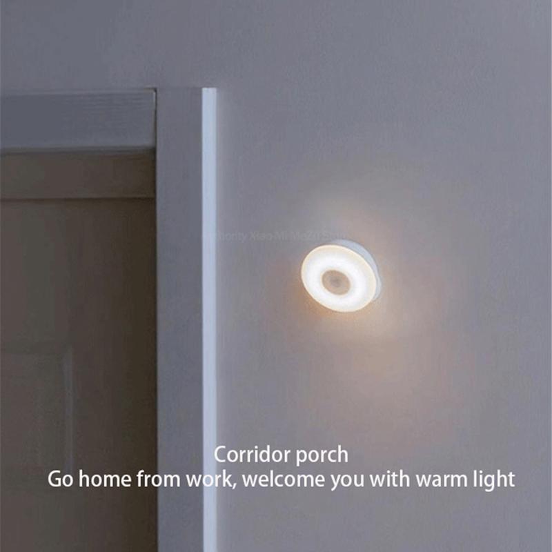 Светодиодный индукционный ночник Mijia, 2 лампы, интеллектуальный датчик движения, инфракрасный интеллектуальный датчик человеческого тела с регулируемой яркостью и магнитным основанием
