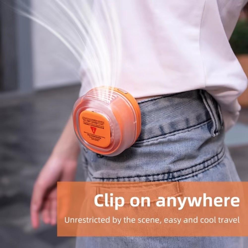 360° Rotatable Bladeless Neck Fan 3 Speeds Hanging Waist Fan Small Clip-On Waist Fan Travel Use