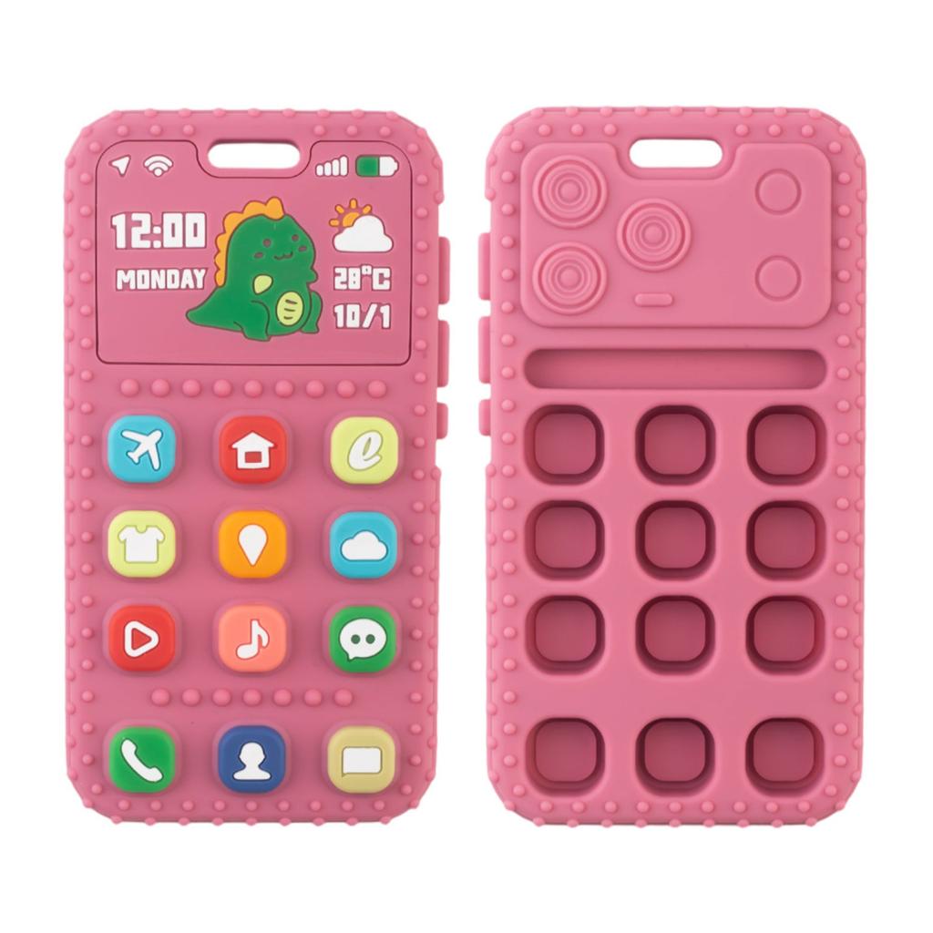 Silicone Baby Teether Toy Soft Non-Toxic Infant Teething Phone Shape Sensory Chew Toy Safe for Babies and Toddlers Durable and Flexible Design