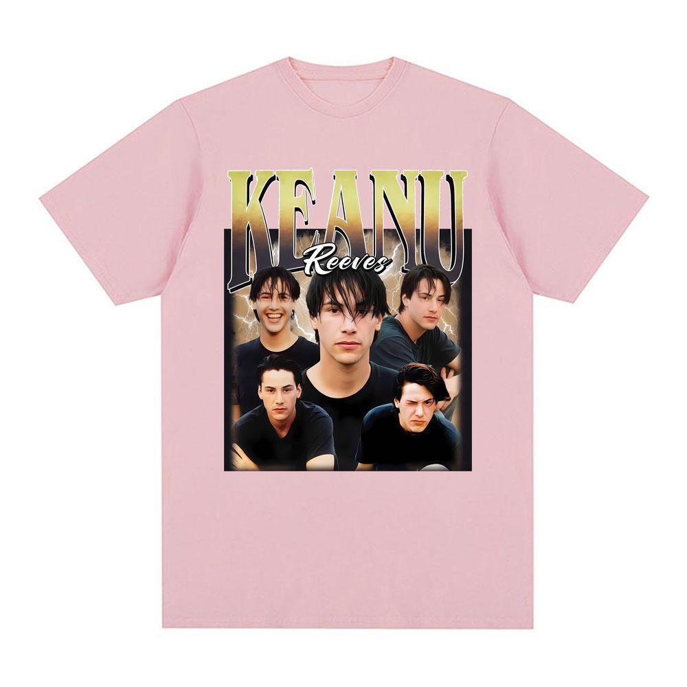 Кеану Ривз Винтажные Футболки с Принтом 90-х Унисекс Женская Мода Хип-Хоп Футболка Высококачественная Оверсайз Футболка с Коротким Рукавом Уличная Одежда