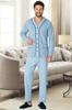 Мужской пижамный комплект больших размеров Mecit Melange с открытой передней частью Мужской пижамный комплект больших размеров 2767