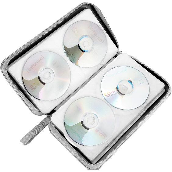 Кейс для CD, Держатель для DVD-кейсов на 96 дисков, Жесткий пластиковый кейс для CD/DVD-дисков, Альбом-кошелек для хранения, Для автомобиля, дома, офиса, путешествий (черный)
