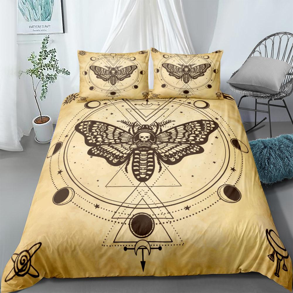 Комплект постельного белья Moth Dead Skeleton US Twin Full Queen King EU Single Double King Size Комплект постельного белья