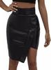 New Black Unique Slim Fit Skirt Mini Women Hot Designer Genuine Lambskin Leather