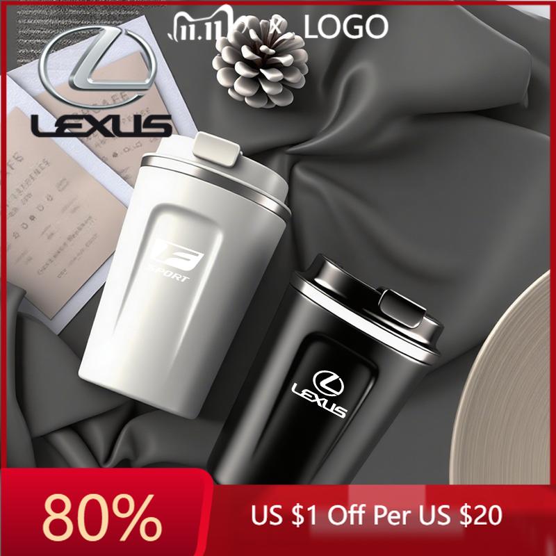 2026 Hot Interior Stickers Lexus Car Portable Coffee Cup Laser Car Logo Insulated Mug For Lexus F SPORT ES RX NX LS UX LM LX GX