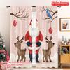 2pcs 2D Flat Printing Christmas Window Drapes Santa Claus Reindeer Christmas Celebration Polyester Without Electricity Party