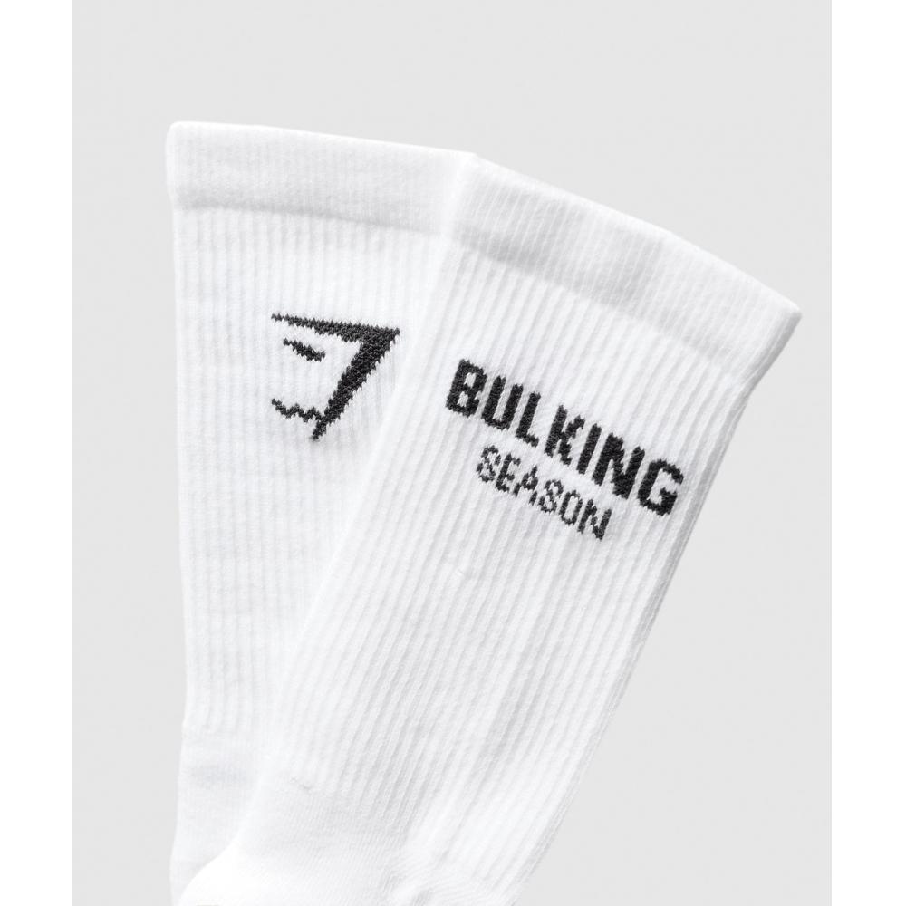 Gymshark Носки Gfx Bulking Season Crew Single White I1b3q Wb57