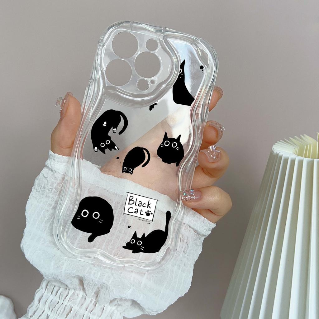 LZ11 Cat Cute Art Design Clear Soft Wave Phone Cases for iPhone 15 13 Pro Max 12 Mini 14 8 Plus XS Max XR 6 Protection Back Cover