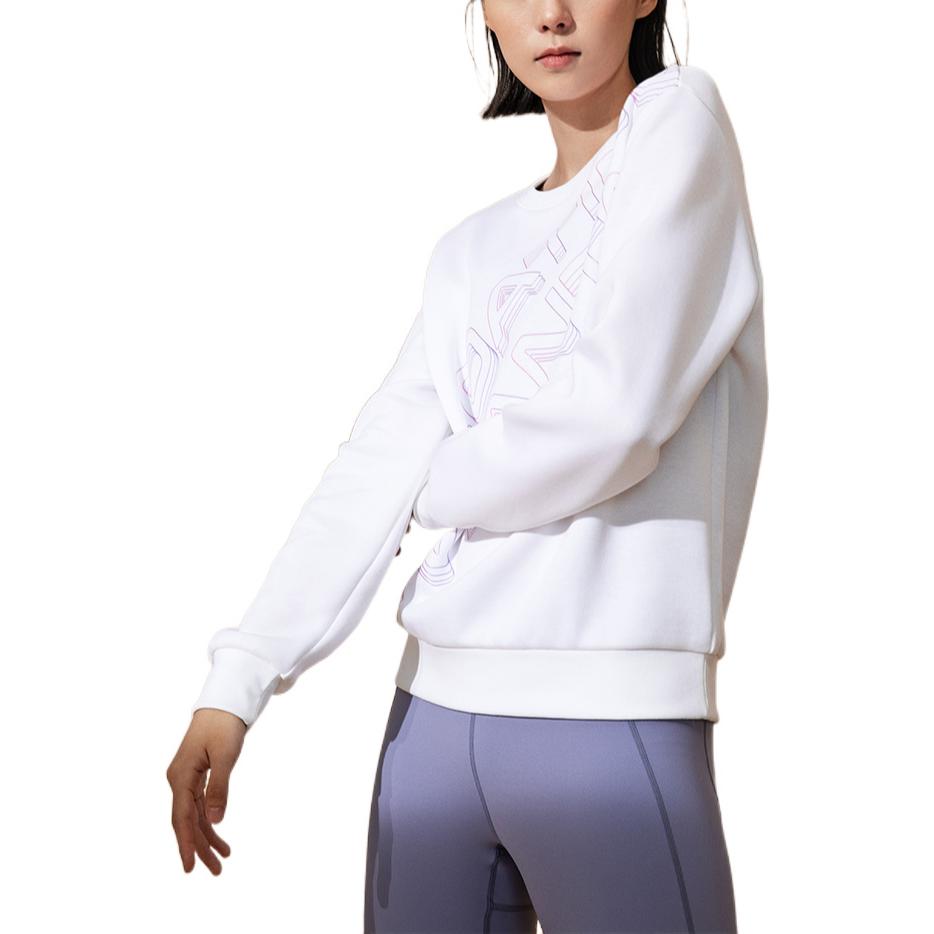 Anta Серия Training Letter Print Свитер с круглым вырезом и длинным рукавом Женская толстовка Белая 162237723-3
