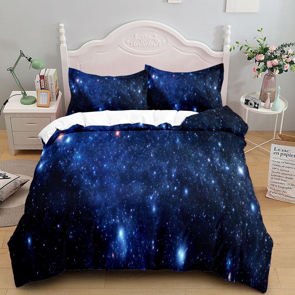 Комплект постельного белья Galaxy, односпальный, двуспальный, размера King Queen, 2/3 шт., комплект постельного белья, тематика «Вселенная, космос», одеяло для детей