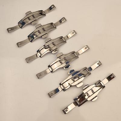 Аксессуары для часов Пряжка с плотным дном Пряжка-бабочка Универсальная раскладывающаяся пряжка из нержавеющей стали 304 с двойным нажатием Пряжка для часов