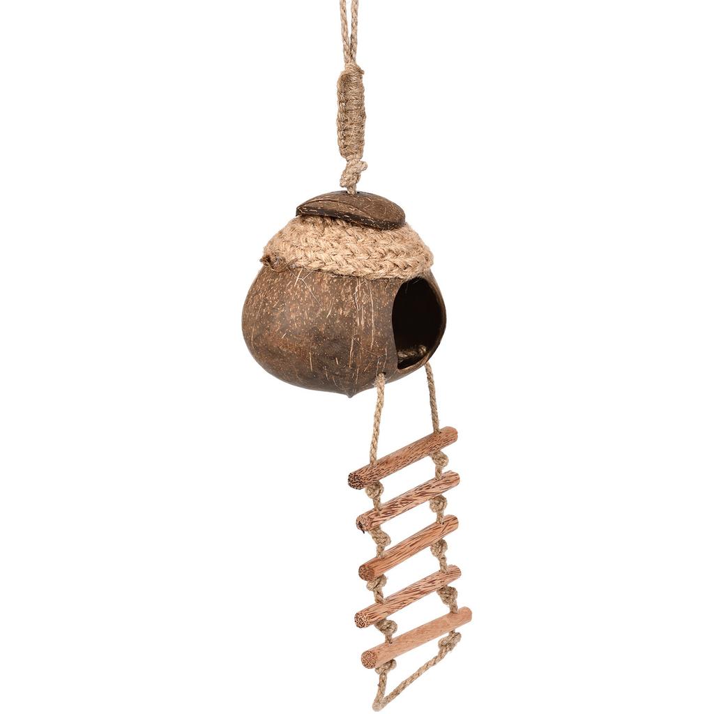 Товары для животных Гнездо для попугая Соломенное гнездо для птиц Игрушки для птичьего гнезда из кокосовой скорлупы, устойчивые к укусам