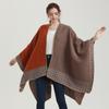 New Women's Scarf Autumn and Winter Striped Small Rhombus Sweet Cape Sun Protection Women's Warm Shawl