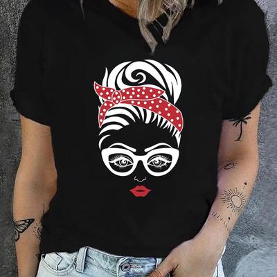 Женская базовая футболка с круглым вырезом, однотонная