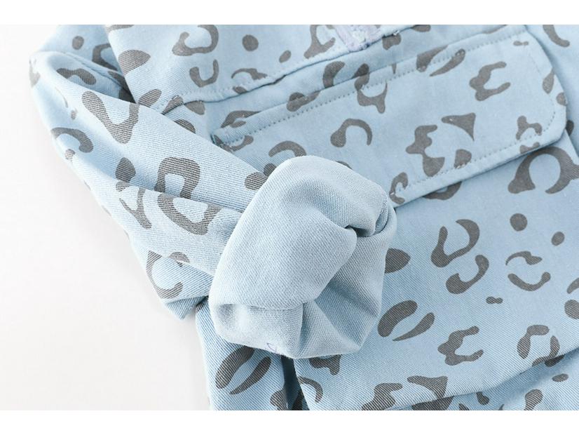 2024 Baby Spring Fashion Leopard Print Two-Piece Set for Toddlers - Stylish Stand-Up Collar for Boys & Girls