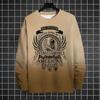 Retro Sweatshirt For Men Hoodies Pullover 3d Print Indian Ethnic Print Long Sleeve T-Shirt Gradient Oversized Men Clothing Tops