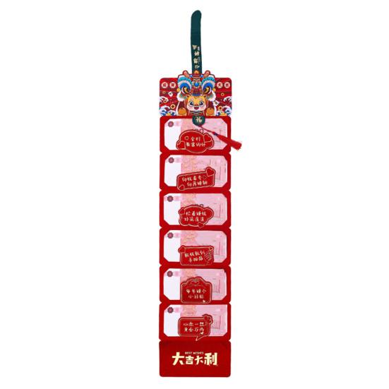 Red Envelope Happiness Chinese New Year Red Pocket Foldable 6 Card Slot Red Bag for Spring Festival Decor